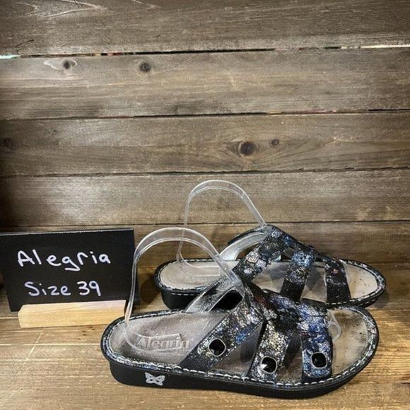 Womens Alegria Venice Comfort Multi-Color Sandals‎ Slides Size EUR 39 US 9 M GUC - Picture 1 of 6
